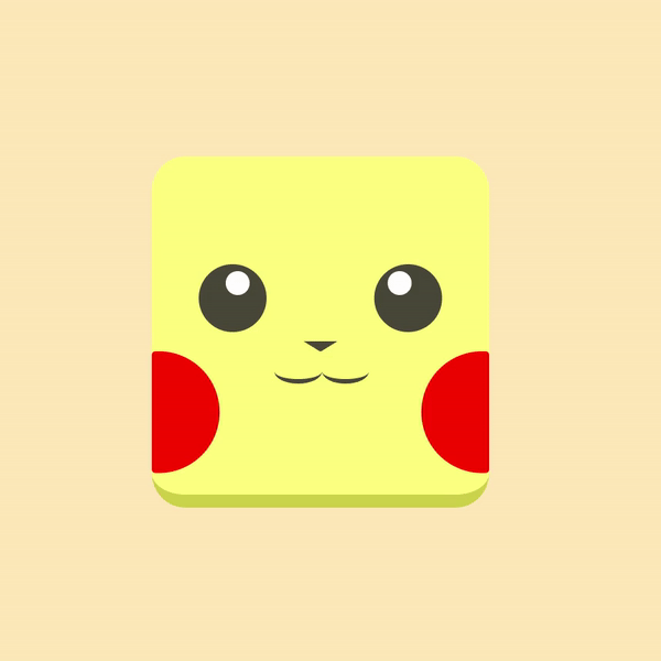 Square shaped Pikachu button